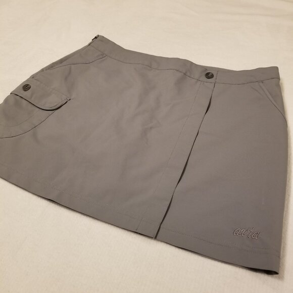 AVIA Small Light Grey Sports Wrap Skort Athletic Cargo Mini Skirt with Shorts - Picture 3 of 10